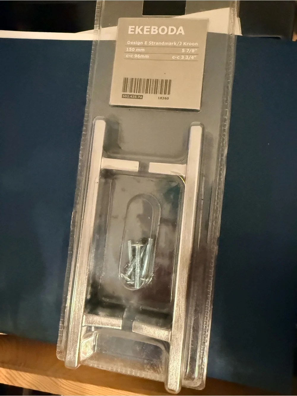 IKEA EKEBODA Cabinet Drawer Pull Handle 150mm Brushed Nickel NEW Sealed